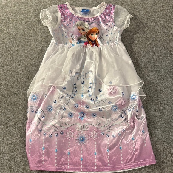 5/$15- Frozen Themed Pink and White Dress - Picture 1 of 2